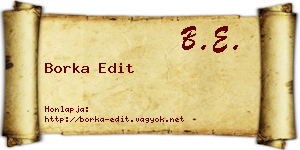 Borka Edit névjegykártya